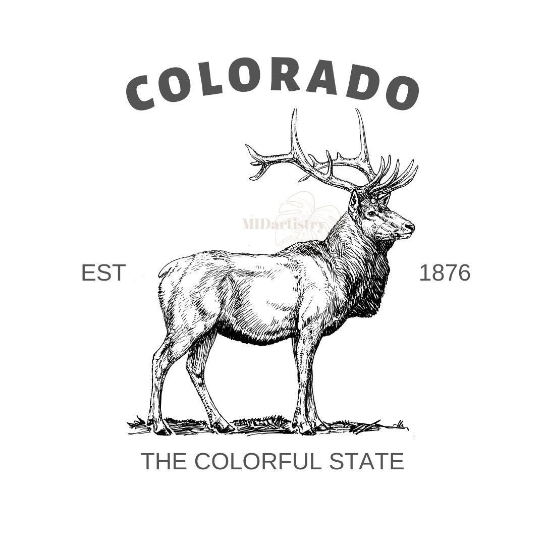 Colorado Svg Elk Svg Colorado Elk Svg Outdoor Svg Etsy