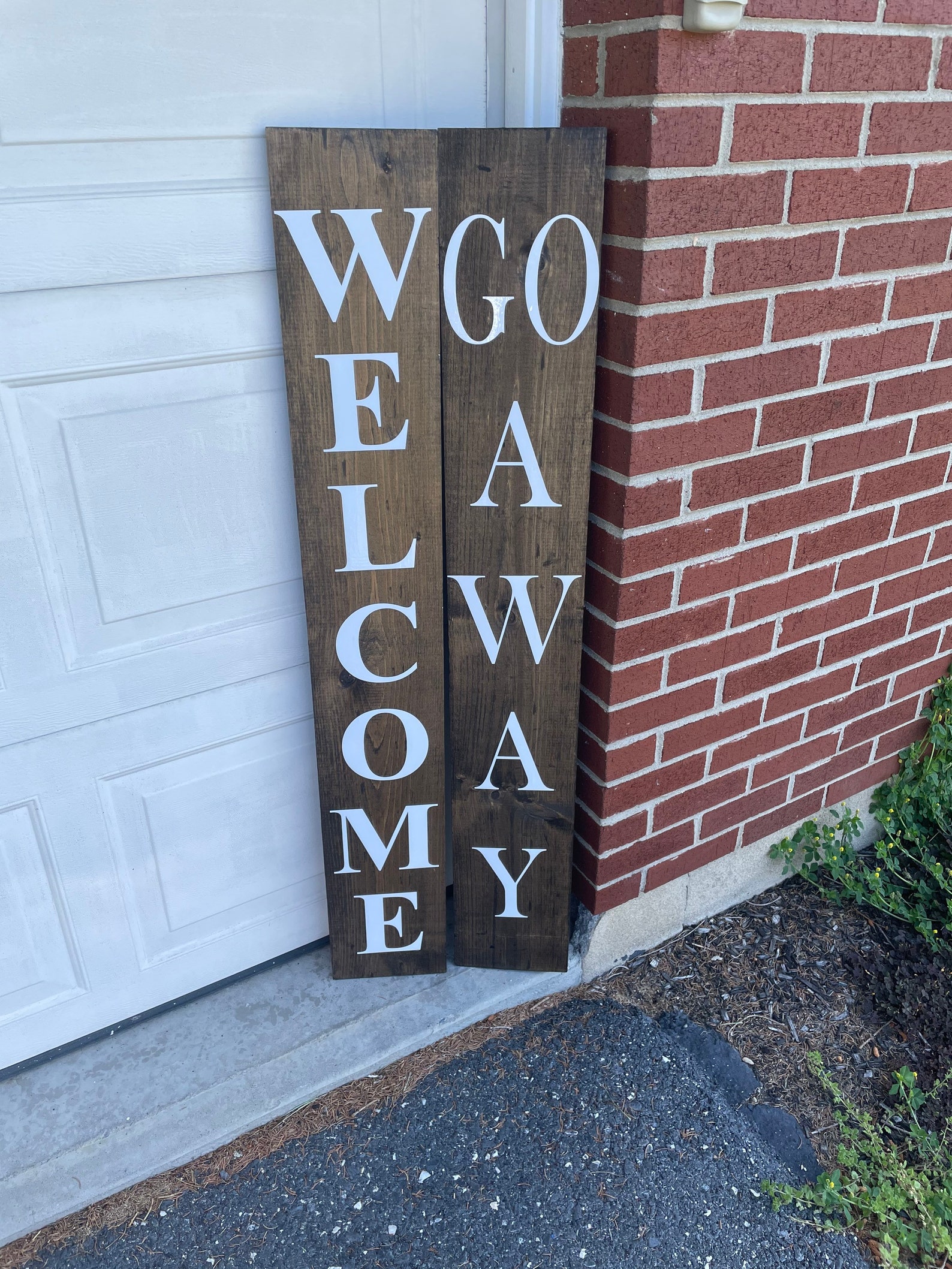 Go Away Porch Board Reversible Away Sign Etsy
