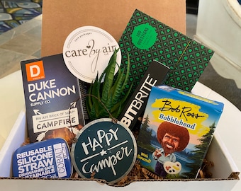 Camping Gift for Men. Care Package for Him. Fun Gift Box. Thinking of You Care Package. Care Box for Him.