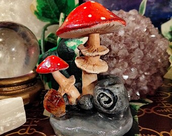 Caterpillar on a Fairy Mushroom Incense holder