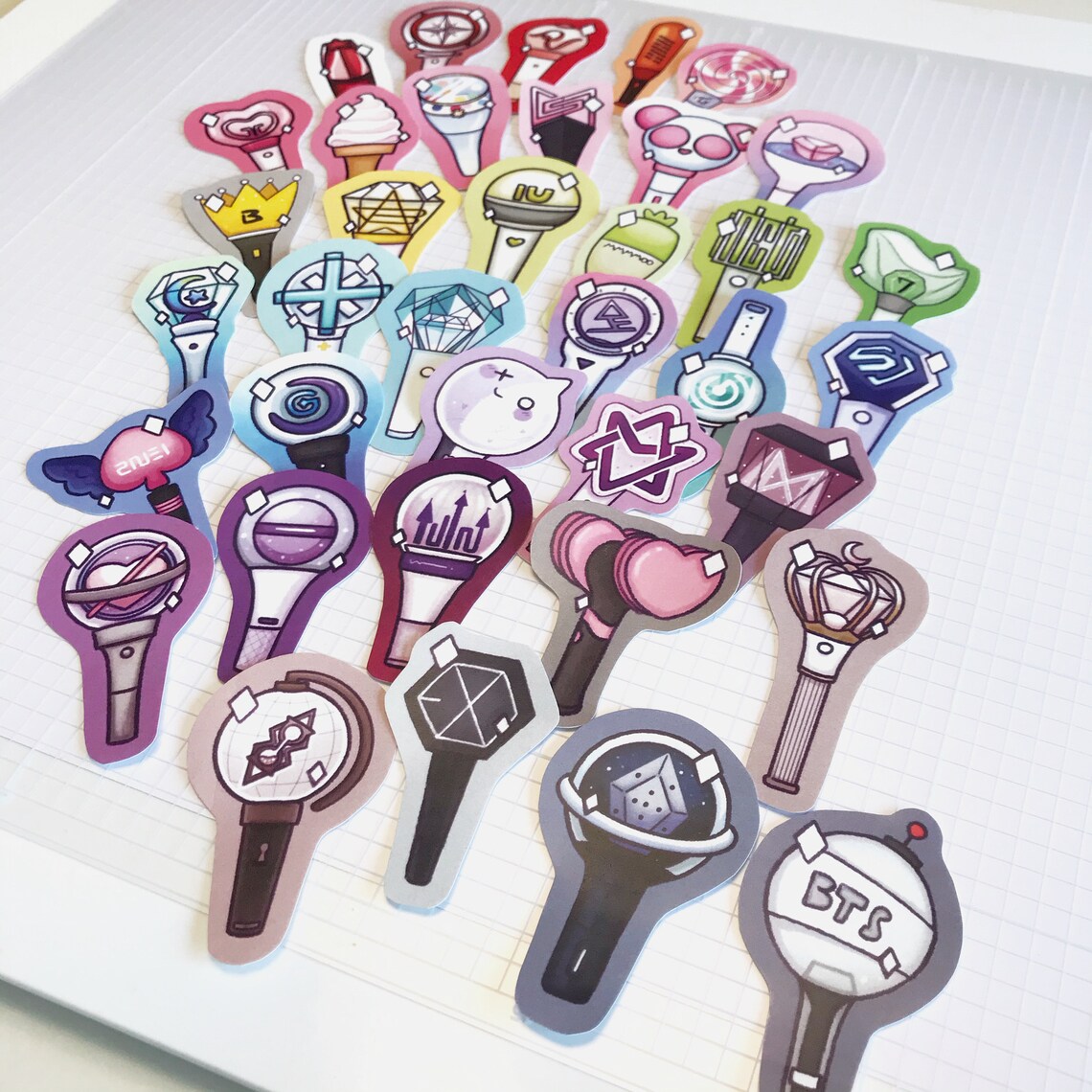 KPOP Lightstick Vinyl Stickers Etsy