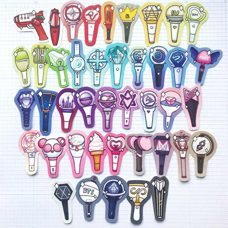 KPOP Lightstick Vinyl Stickers Etsy