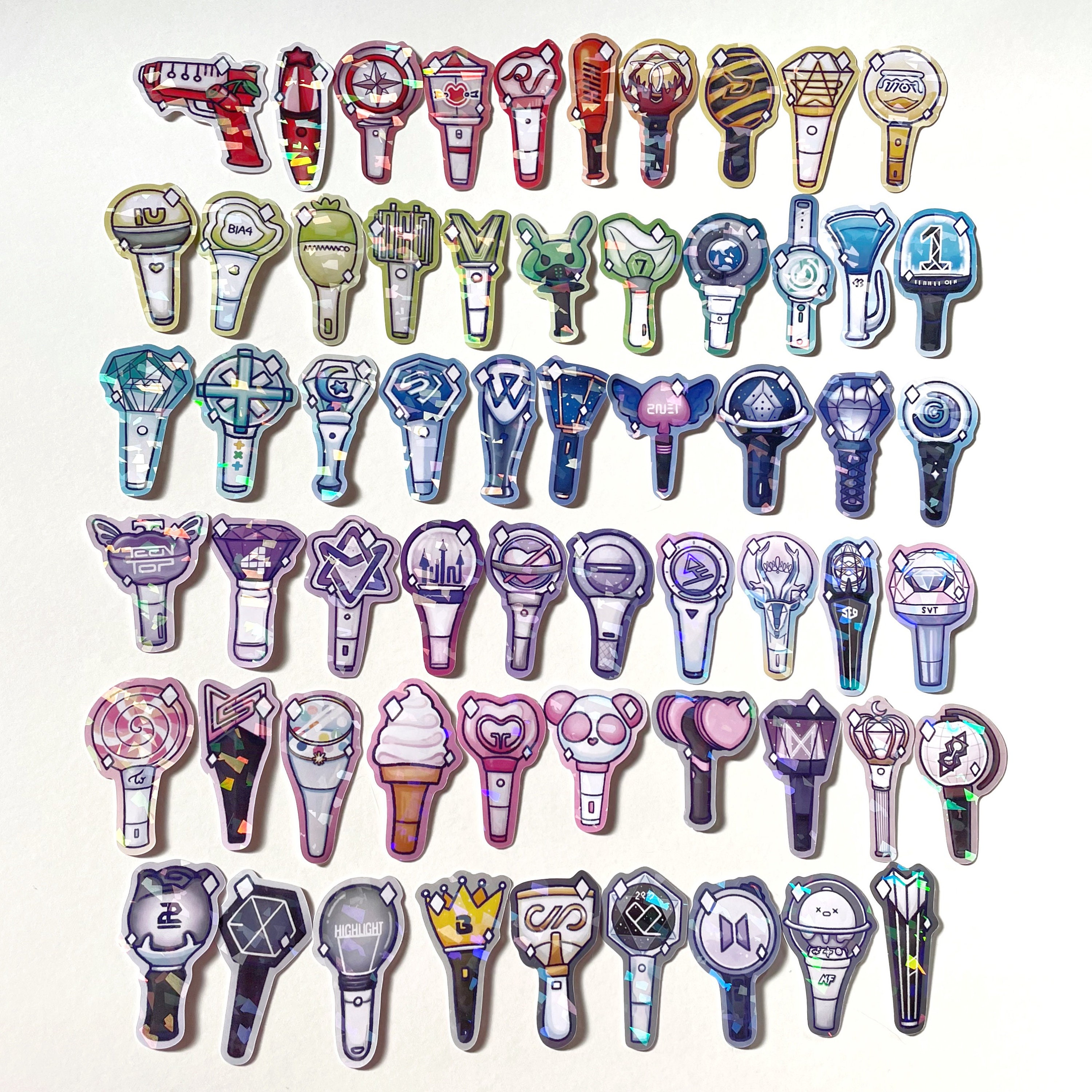 KPOP Lightstick Holographic Vinyl Stickers Etsy India