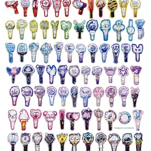 KPOP Lightstick Holographic Vinyl Stickers [A to T]