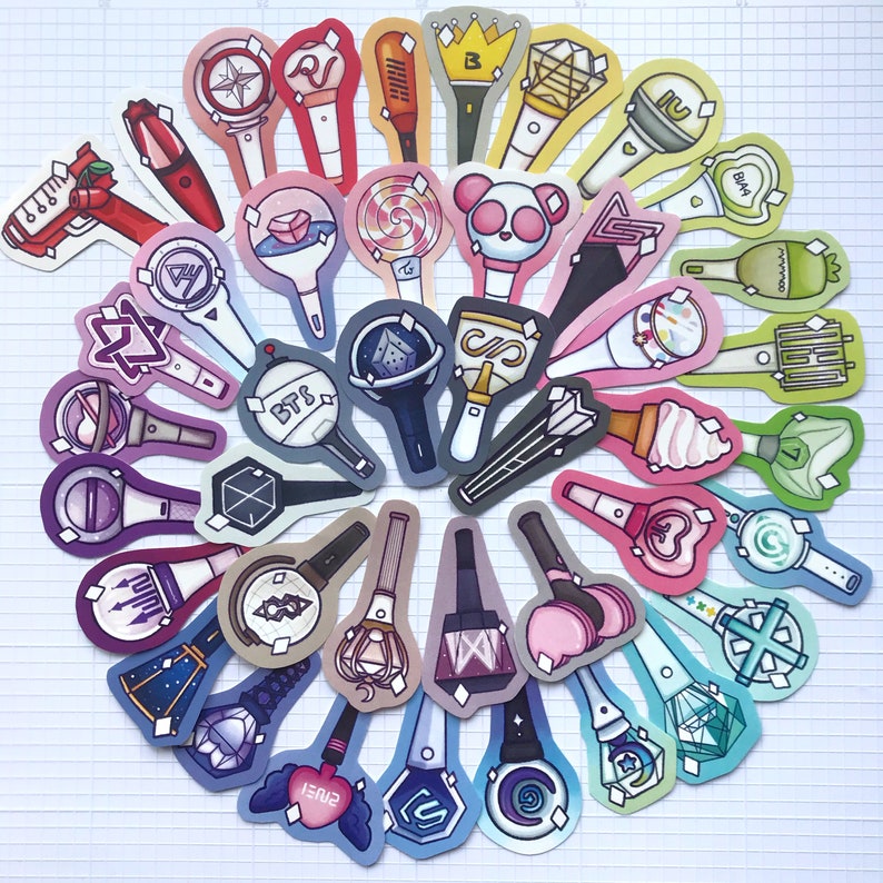 kpop lightstick vinyl stickers etsy