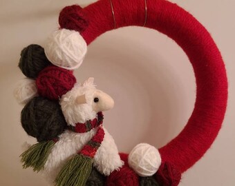 Llama Holiday Wreath