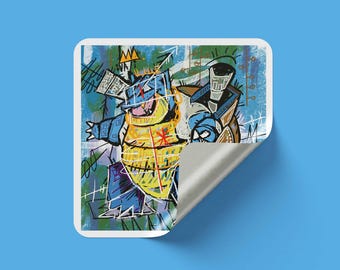 Sticker Blastoise carré : holographique ou standard