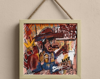Huelga 2 Abstract graffiti Chicano Art Print - Signed & Dated (Unframed)