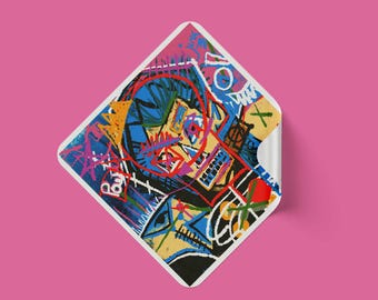 Jinx Square Sticker: League of Legends Fan Art 3 inch Matte Square Sticker, Water Resistant