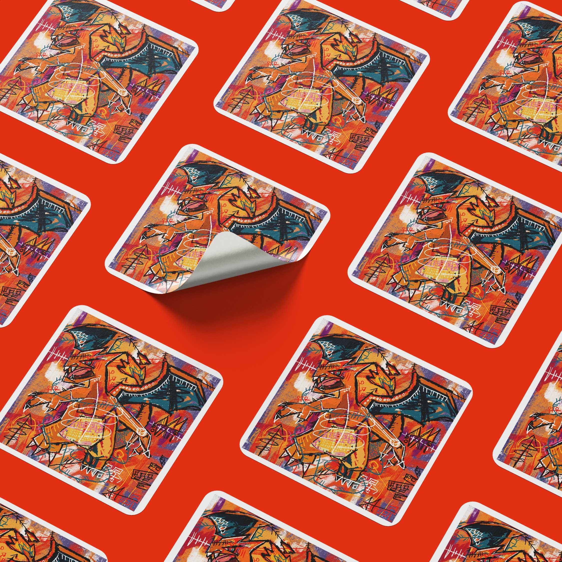 Square Charizard Sticker: Holographic or Regular - Etsy