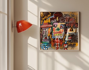 Impression d'art expressionniste abstrait Khalo - Signée et datée (sans cadre)