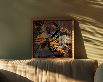 Legendary Pokemon Giratina Wall Art Print: Retro Wall Art (Unframed)