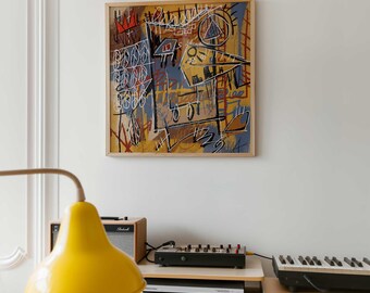 Impression d'art Sinner : décoration murale carrée néo-expressionnisme