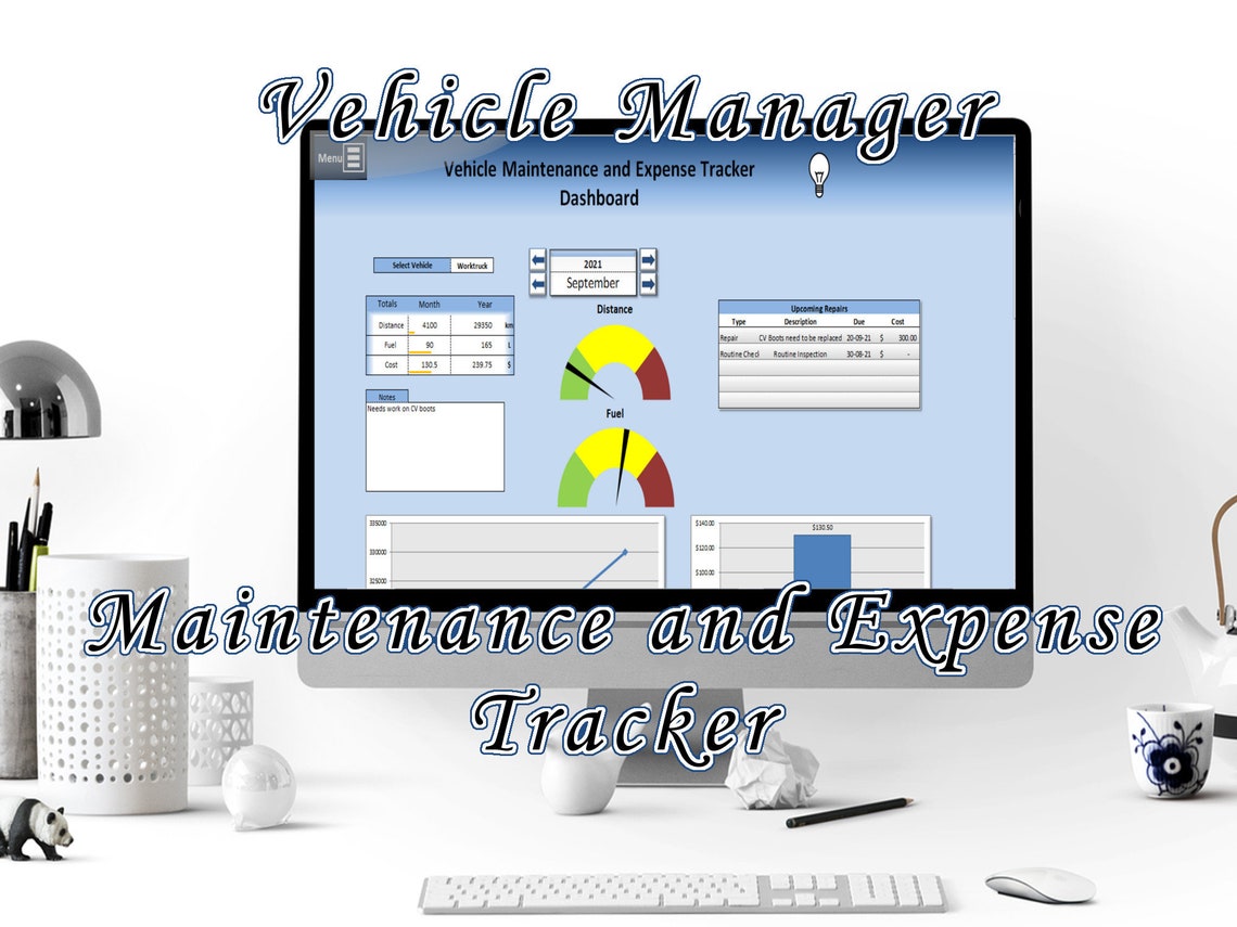 Car Expense Tracker Productivity Template Vehicle Manager Performance Tracker Etsy