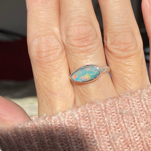 Bague opale doublet