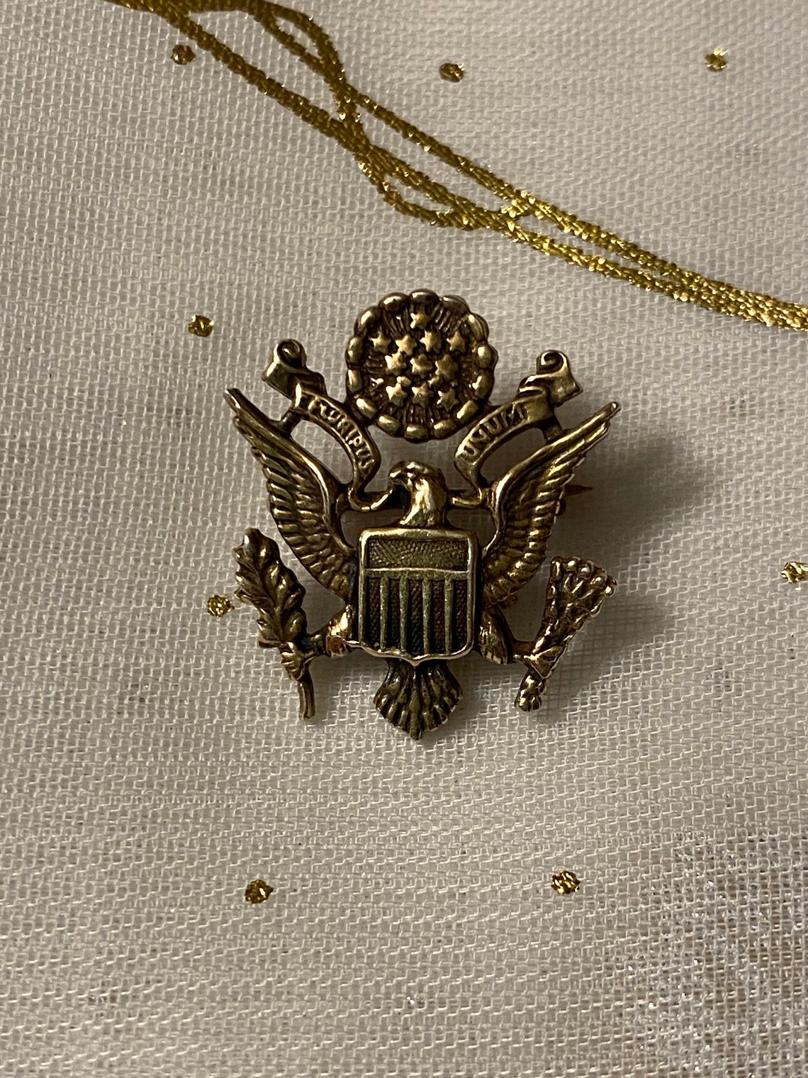 Vtg WWII Silver Military Pin & Eagle Lapel Pin Etsy