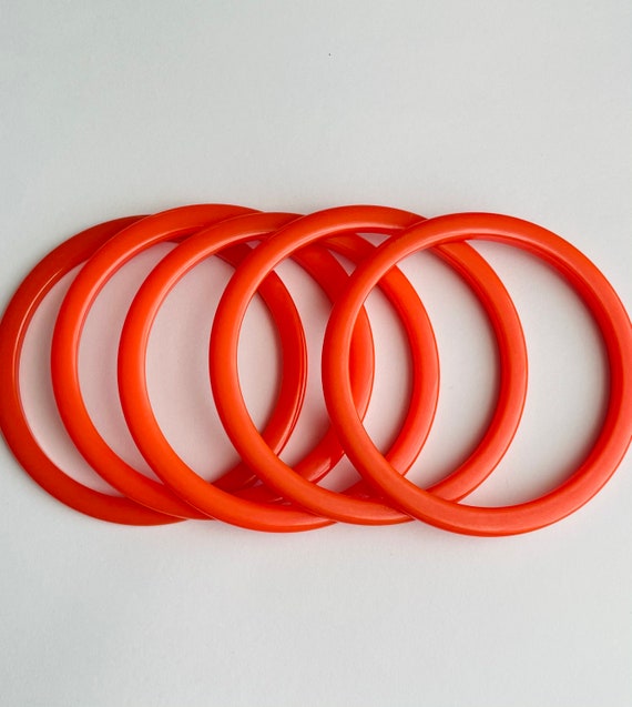 Vintage Orange Bakelite Bangle Lot