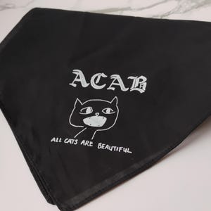 All Cats Are Beautiful Bandanna - Hand Printed by Artists