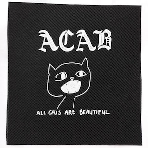 ACAB Cat Patch – Hand-Printed Punk Rock Sew-On Patch