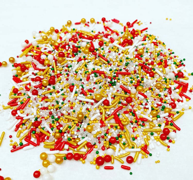 Golden Christmas Sprinkle Mix Oh Christmas Tree Sprinkle Etsy
