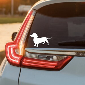 Dachshund Dog Vinyl Car Decal 3 options, long haired, smooth, heart