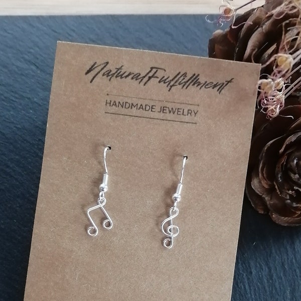 Treble Clef And Note Earrings | Music Earrings | Note Clef Earrings | Musik Ohrringe | Notenschlüssel Ohrringe | Mismatched Earrings Music