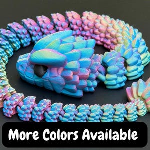 3D Printed Articulated Snake Flexible Fidget Toy Stress Relief Sensory Play Autism ADHD Desk Decor Stocking Stuffer Birthday Gift for Kid