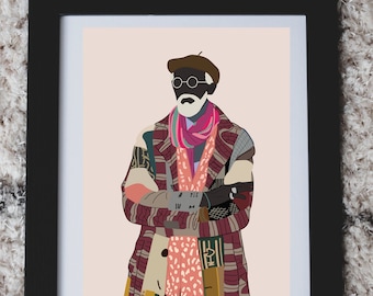 DIGITAL Black Man Art Print, Black Wall Decor, African American Poster, Black Boy Frame, Man Wall Decor, Modern Black Man, Abstract Man