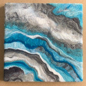 Geode, 12” square x 1”, Original needle felted wool