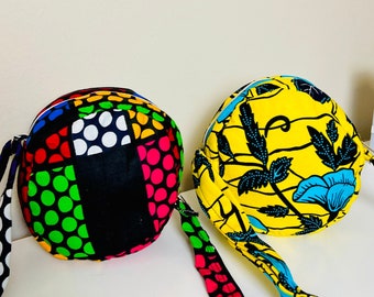 Handmade Ankara Circle Bag: African Print Shoulder Purse