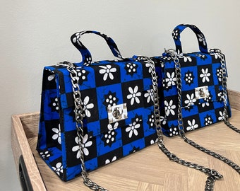 Handmade Ankara Bag: African Print Shoulder Bag with Chain