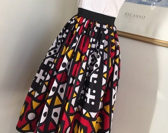 African Maxi Skirt / | midi length African print skirt | circle full skirt | Ankara short skirt/African print skirt /