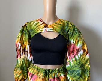 African Print Crop Top: Long Sleeve Summer Half Top