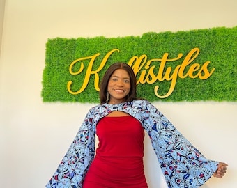 Ankara Shrug: African Print Crop Top with Puffy Sleeves
