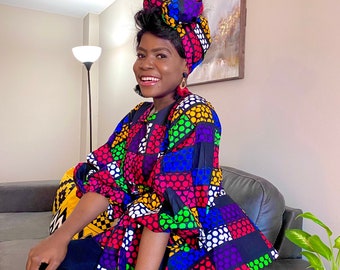 Double peplum ankara blouse Outlet
