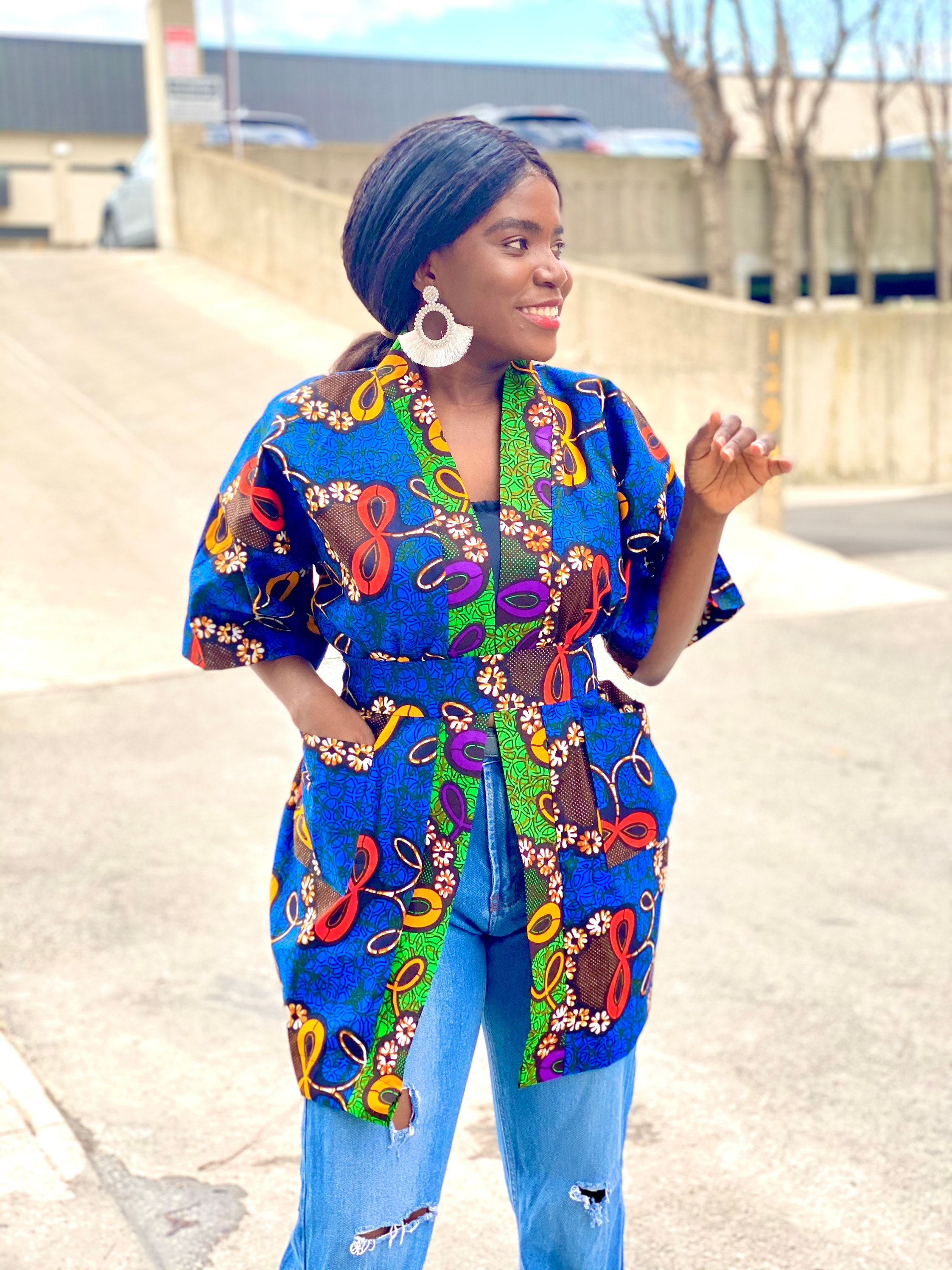 African Print Kimono Ankara Jackets Women Jackets Short - Etsy Canada