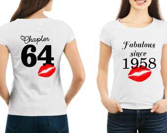 Fabulous since 1958 , Chapter 64 , Fabulous birthday 64 , Glam birthday ,  Chapter , Cute Birthday , Lip svg , Sexy birthday , 64th Birthday