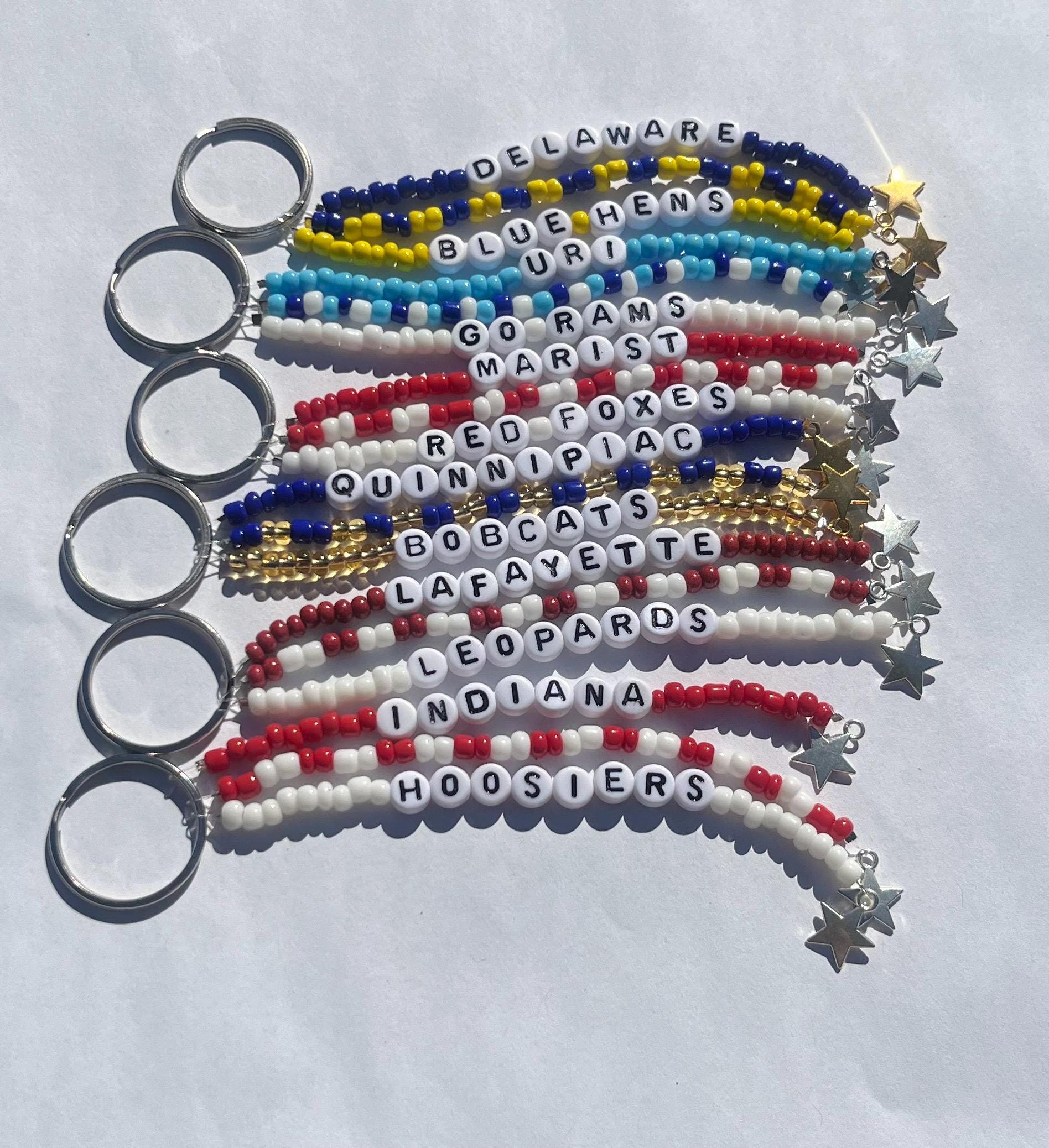 Custom Beaded College Keychain - Etsy
