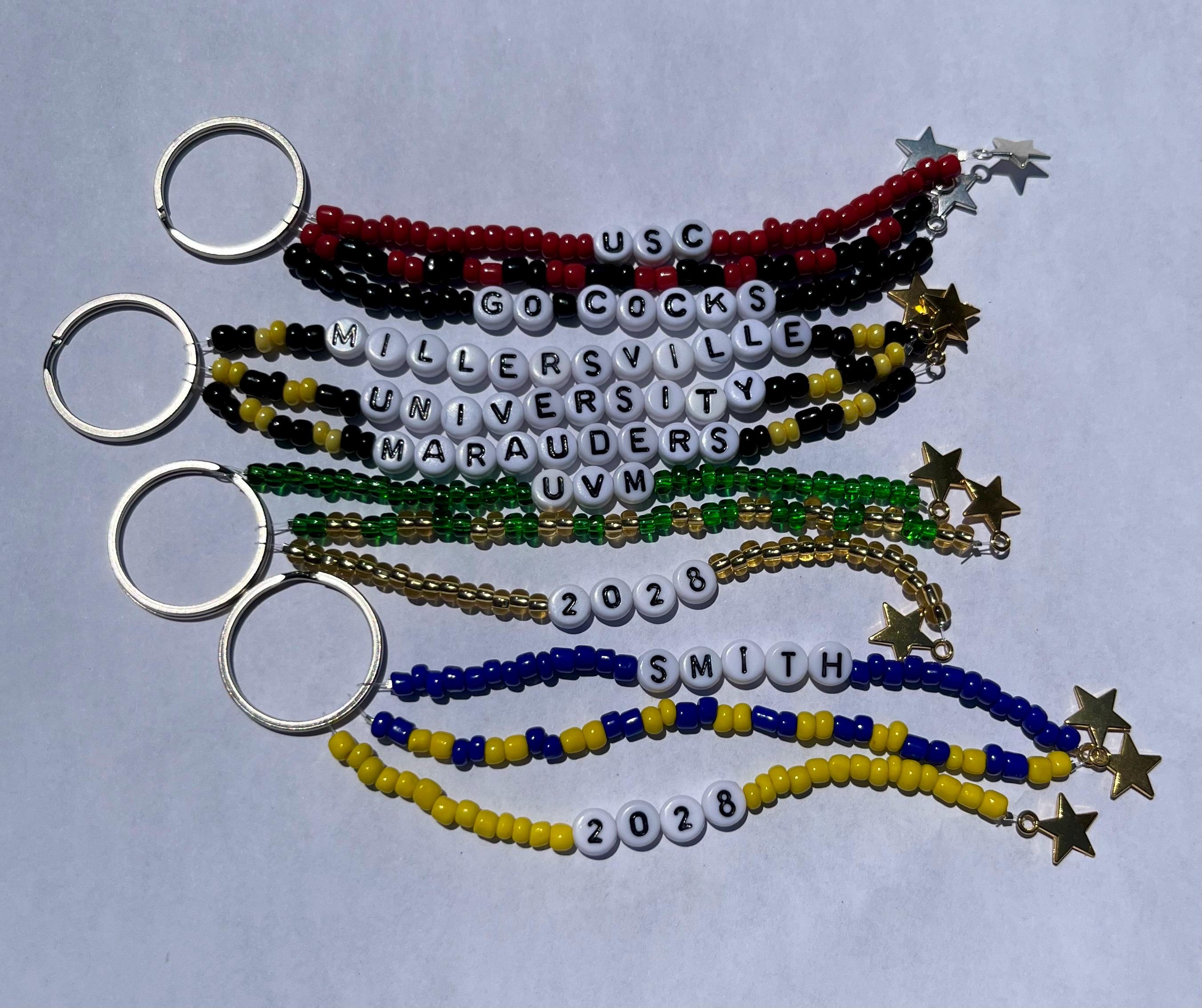 Custom Beaded College Keychain - Etsy