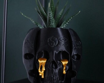Large Skull Planter: Goth Home Decor