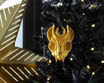 Sphinx Cat Bauble: Goth Christmas Tree Ornament