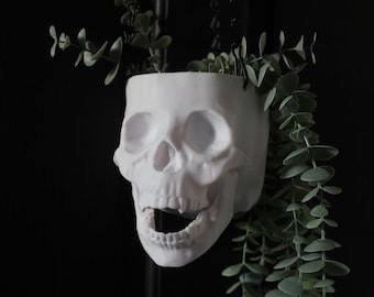 Skull Hanging Planter: Goth Home Decor
