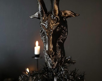 Baphomet Tree Topper: Gothic Halloween Christmas Decor
