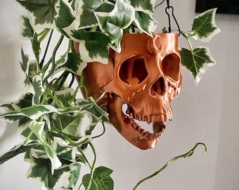 Moon Skull Hanging Planter: Goth Home Decor