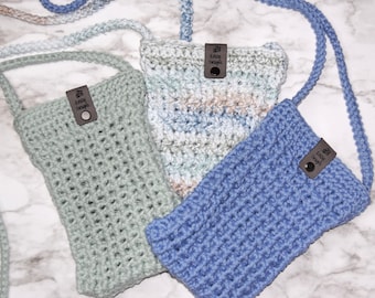 Crochet Crossbody Phone Bag, Crossbody Purse, Cell Phone Bag, Crochet Phone Purse, Mini Crossbody Purse, Crochet Bag, Cell Phone Pouch