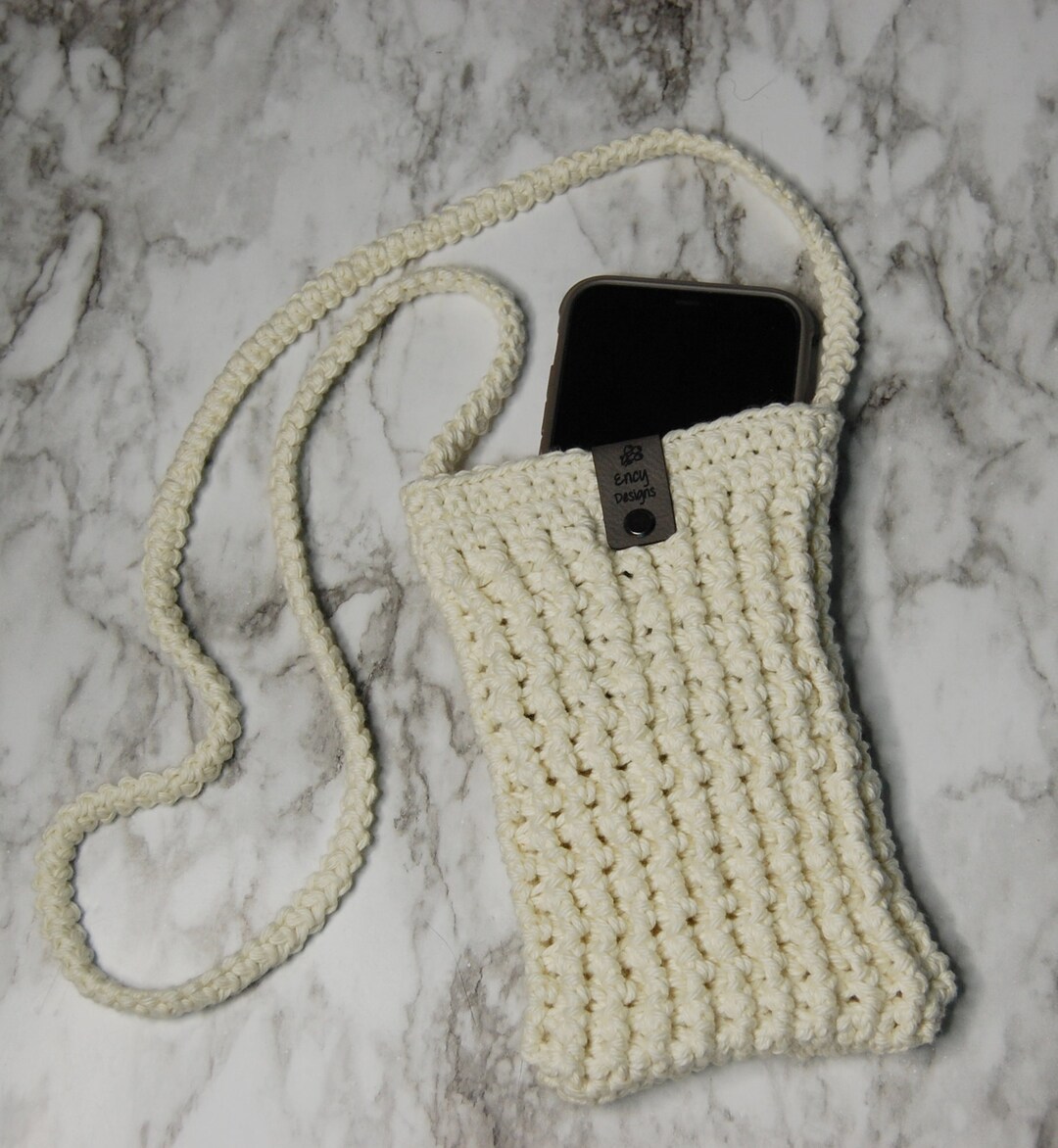 Crochet Crossbody Phone Bag, Crossbody Purse, Cell Phone Bag, Crochet