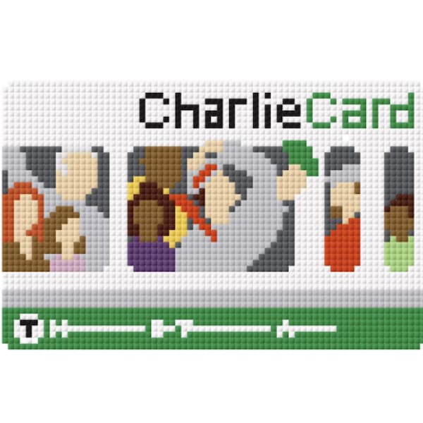 CharlieCard / Boston T-kort nålsticksdiagram | Digitalt stygndiagram PDF