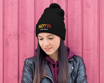 Noypi Since Birth Embroidered Pom Pom Beanie, Filipino Beanie, Pinay Beanie, Philippines Pom Pom Beanie, Filipino Beanie, Filipino Gift Idea