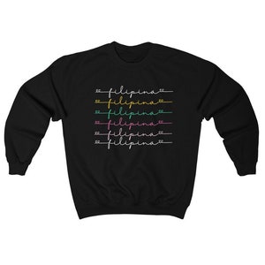Colorful Filipina Crewneck Sweatshirt, Filipino Sweatshirt, Filipina Sweatshirt, Pinay Sweatshirt, Philippines Sweatshirt