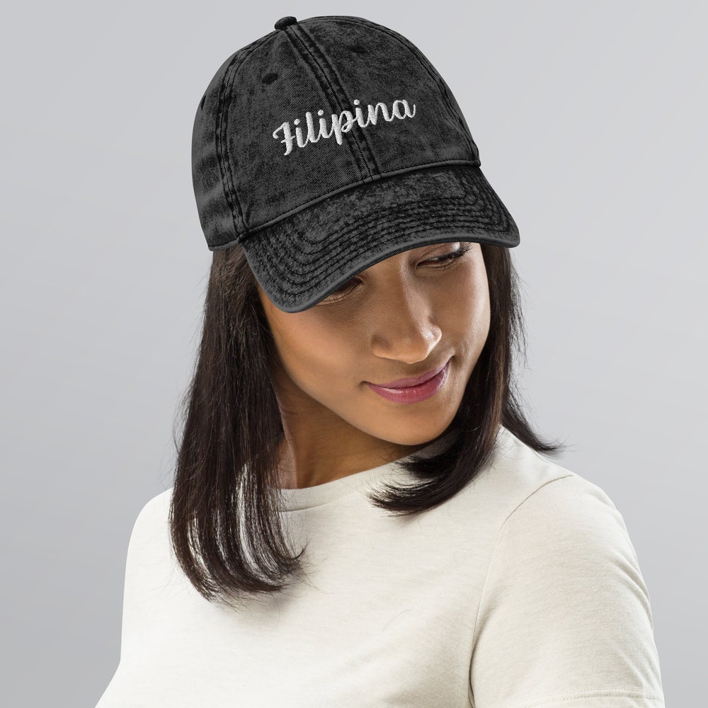 Filipina Embroidered Vintage Filipino Cotton Twill Cap, Filipino Cap ...